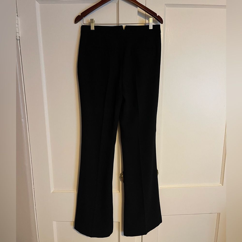 Zara Woman Black Crepe Dress Office Pants Flared Leg Ankle Width 11”